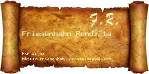 Friesenhahn Renáta névjegykártya